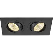 SLV Zwarte inbouwspot New Tria 155 2x Led 3000K