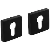 Intersteel Set Van 2 Cilinderrozetten Tira Vierkant Zwart Aluminium