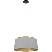 Eglo Almerimar, flexibele ophanging, zwart, messing, grijs, zwart, messing, grijs, stof, staal, zwart, voor binnenshuis