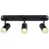 SLV LED plafondspot Noblo, zwart, dimbaar naar warm, 40 cm, zwart, Woon-/ Eetkamer, Aluminium, Modern, LED plafondlamp