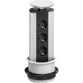 Evoline Powerport 3ST met 3 stopcontacten Schulte RVS