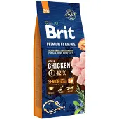 Brit Premium by Nature Senior S+M, Senior, Appel, Kip, Maïs, 15 kg