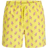 Jack & Jones Zwemshorts 'JPSTMaui' chocoladebruin / citroen / rosa