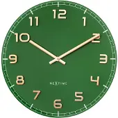 Nextime - Wandklok 40cm-Stil-Groen-Glas|Aluminium-"Classy