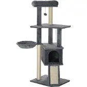 PawHut -kattenboom-48x40x127cm-spaanplaat-grijs