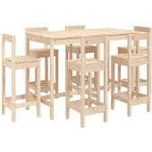vidaXL 7-delige Barset massief grenenhout
