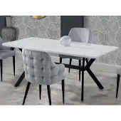 AEA Luxus Esstisch Ausziehbar Esszimmer Tisch Metall Weiß Tische Esstische Möbel