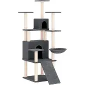 Syfax Kattenmeubel met sisal krabpalen 154 cm donkergrijs