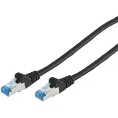 S-Conn Cat6A S/FTP PIMF patchkabel, zwart, 15 meter