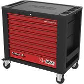 Ks Tools 8732008 Werkplaatswagen Plaatstaal Kleur (specifiek): Zwart, Rood