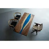 AEA Esstisch River Table Massiv Tische 185x85cm Flusstisch Epoxidharz Meer Waterfall
