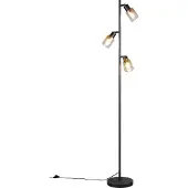 TRIO REALITY CADIZ - Vloerlamp - Zwart mat - excl. 3x E14 4 W - Voetschakelaar