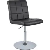 CLP Ricky Eetkamerstoel - Draaibaar & in Hoogte Verstelbaar - Chroom Onderstel - Modern Design - Kunstleer/zwart