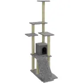 Syfax Kattenmeubel met sisal krabpalen 155 cm lichtgrijs
