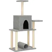 Syfax Kattenmeubel met sisal krabpalen 122 cm lichtgrijs