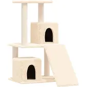 Syfax Kattenmeubel met sisal krabpalen 82 cm crèmekleurig