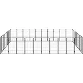 vidaXL Hondenkennel 36 panelen 50 x 100 cm gepoedercoat staal zwart