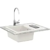vidaXL - Wasbak - Wit - 620 - x - 500 - mm - 80% - Kwarts - en - 20% - Hars