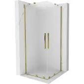 Mexen Velar Duo schuifdouchecabine 90 x 90 , matglas, goud - 871-090-090-32-50