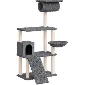 Syfax Kattenmeubel met sisal krabpalen 131 cm donkergrijs