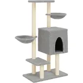 Syfax Kattenmeubel met sisal krabpalen 117 cm lichtgrijs