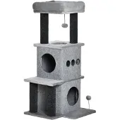 PawHut -Kattenboom-Panneaux de particules klasse E1-48x48x100cm-Grijs