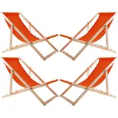 Woodok 4x Houten strandkorf, oranje