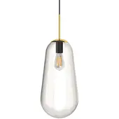Nowodvorski Lighting Glazen hanglamp Pear Long Ø 22cm goud met helder glas