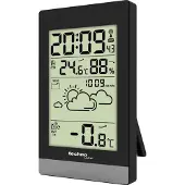 Technoline WS 9132 - Weerstation - Binnen en buiten temperatuur - Luchtvochtigheid - Zwart