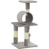 Syfax Kattenkrabpaal met sisal krabpalen 65 cm grijs