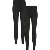 Mountain Warehouse Dames/Dames Fleece Gevoerde Thermische Legging (Set van 2) (Zwart)