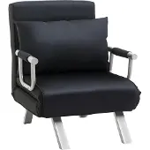 HOMCOM sofa bedbank - met verstelbaar - rugleuning - kussens - zwart