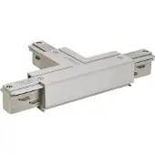 SLV Onderdeel | EUTRAC T-verbinder met voedingsmogelijkheid, aarde binnen, links, zilv | EUTRAC SYSTEM
