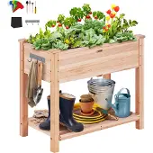 Vevor verhoogde plantenbak van hout met plank
