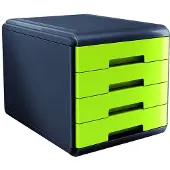 ARDA 18P4PV bureaulade-organizer Polypropyleen (PP), Polystyrol Zwart, Groen