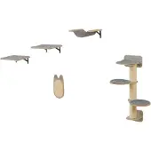 Northix Wandplankenset voor katten met krabpaal en hangmat