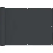vidaXL Balkonscherm 75 x 200 cm Oxford Stof Rechthoekig Zwart