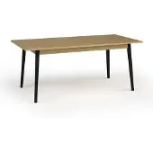 AX Living uitschuifbare eettafel Brunelli, 160+40 cm, antraciet/eikenhout