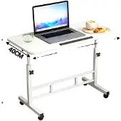 OEM Staanbureau, in hoogte verstelbaar, mobiel werkstation, wit - 60x40 cm