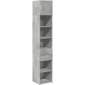 Syfax Opbergkast smal 40x42,5x225 cm bewerkt hout betongrijs