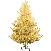 Northix Kunstkerstboom, 180 cm, met verlichting en sneeuw effect
