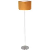 Mexlite Vloerlamp Noor 4431ST – Goud velours kap met geborsteld staal