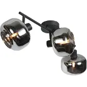 Mexlite Zwarte 3-Lichts Plafondspot Tenebris 4210ZW – Stijlvolle Verlichting met Smoke Glas