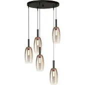 Masterlight 5L vide hanglamp Lido Olive met Ø 24cm gold-fading glas