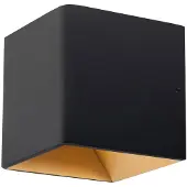Highlight Wandlamp Stretto 6 Watt 10x10 cm zwart goud