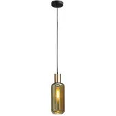 Masterlight Zwarte pendel hanglamp Bounty goud met cilinderglas