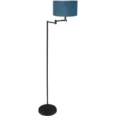 Mexlite Vloerlamp Bella 3891ZW met blauw fluweelachtige lampenkap