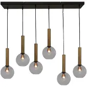Masterlight 6-lichts hanglamp Bella 2 met smoke glas