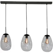 Masterlight Glazen hanglamp Lava 3x helder glas Ø 22,5cm