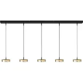 Masterlight 5-lichts hanglamp Imperia 160cm zwart met goud